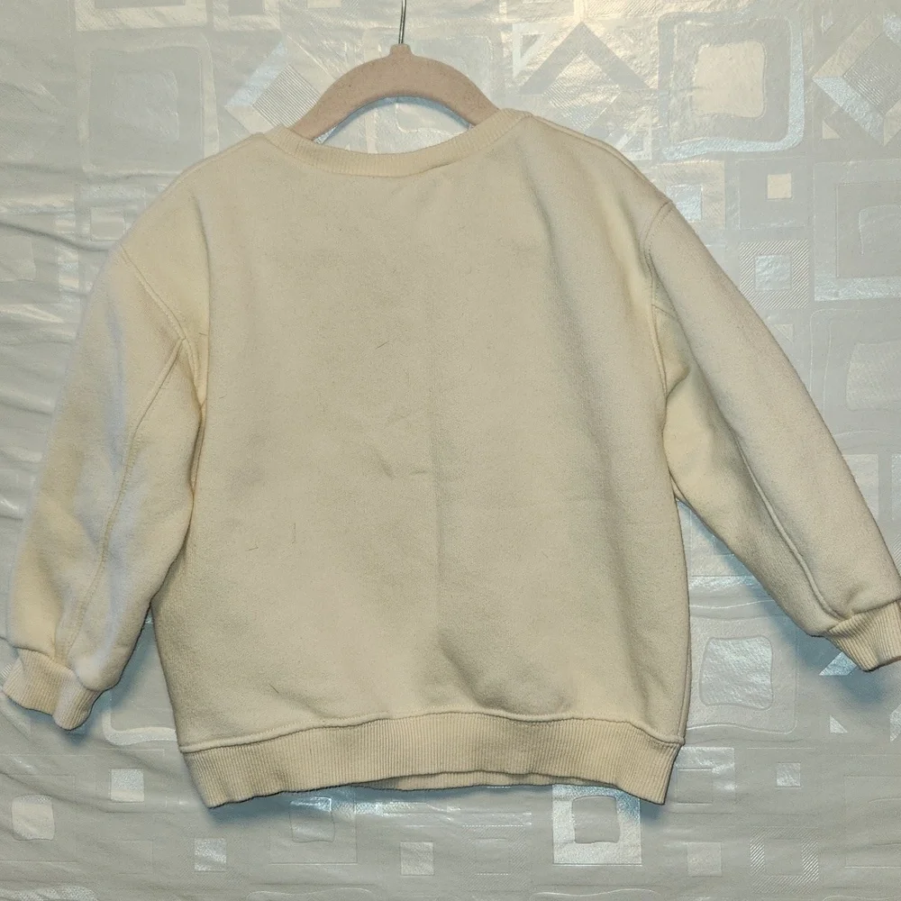 Zara Love Bear Kids Cream Teddy Bear Sweatshirt sz 3-4 toodler